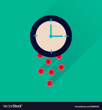 Flat icon with long shadow time is money vector image
