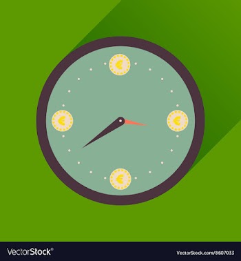 Flat icon with long shadow time is money vector image