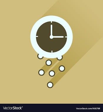 Flat icon with long shadow time is money vector image