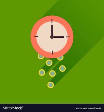 Flat icon with long shadow time is money vector image