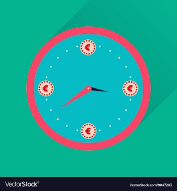 Flat icon with long shadow time is money vector image