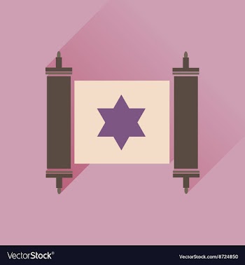 Flat icon with long shadow Torah scroll vector image