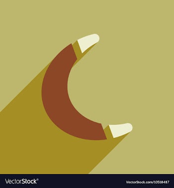 Flat icon with long shadow toy boomerang vector image