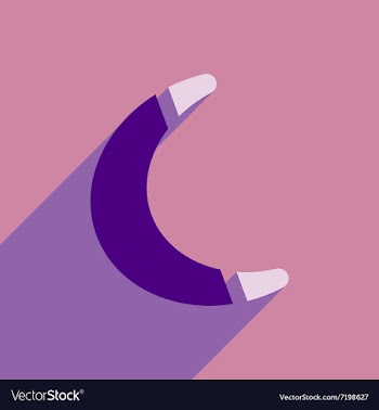 Flat icon with long shadow toy boomerang vector image