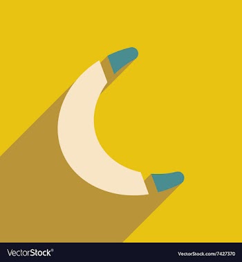 Flat icon with long shadow toy boomerang vector image