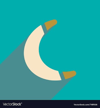 Flat icon with long shadow toy boomerang vector image