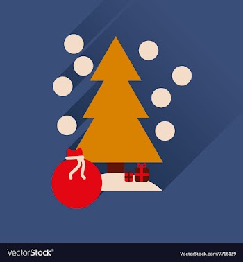 Flat icon with long shadow Tree bag gifts vector image