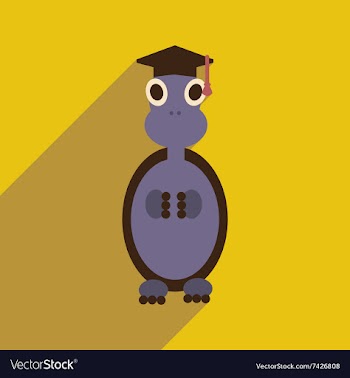 Flat icon with long shadow turtle cartoon vector image
