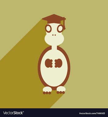 Flat icon with long shadow turtle cartoon vector image