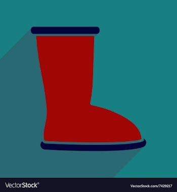 Flat icon with long shadow ugg boots vector image