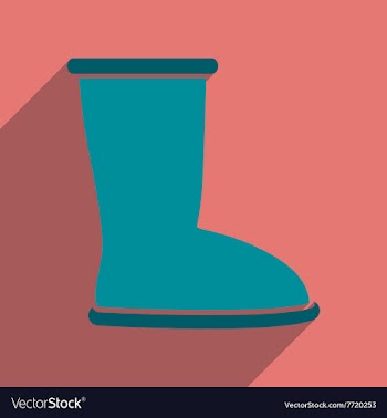 Flat icon with long shadow ugg boots vector image