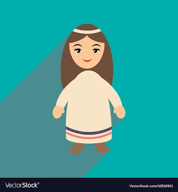 Flat icon with long shadow Virgin Mary vector image
