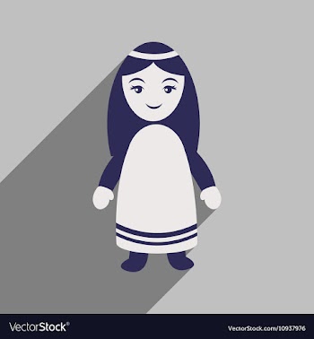 Flat icon with long shadow Virgin Mary vector image