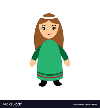 Flat icon with long shadow Virgin Mary vector image