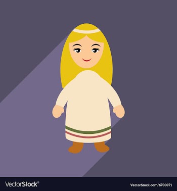 Flat icon with long shadow Virgin Mary vector image