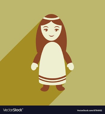Flat icon with long shadow Virgin Mary vector image