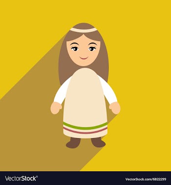 Flat icon with long shadow Virgin Mary vector image
