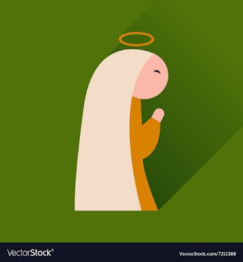 Flat icon with long shadow Virgin Mary vector image