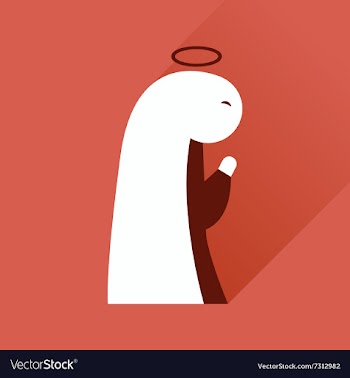 Flat icon with long shadow Virgin Mary vector image