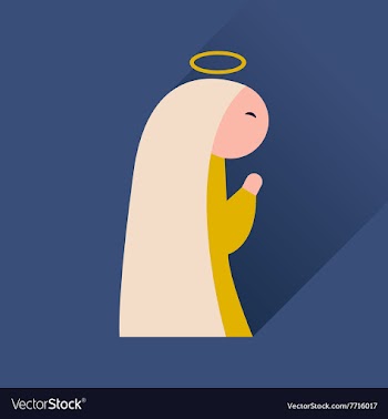 Flat icon with long shadow Virgin Mary vector image