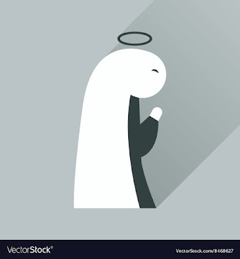 Flat icon with long shadow Virgin Mary vector image