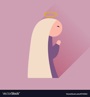 Flat icon with long shadow Virgin Mary vector image