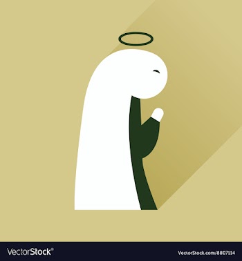 Flat icon with long shadow Virgin Mary vector image