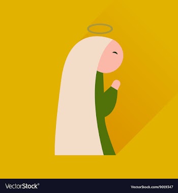 Flat icon with long shadow Virgin Mary vector image