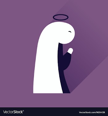Flat icon with long shadow Virgin Mary vector image