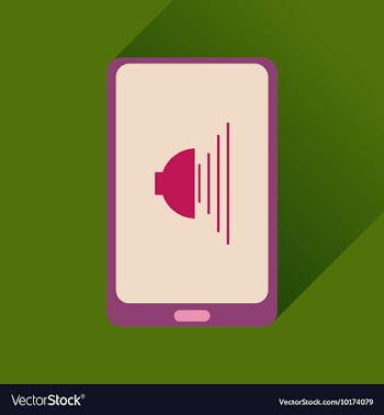 Flat icon with long shadow volume of mobile phone vector image