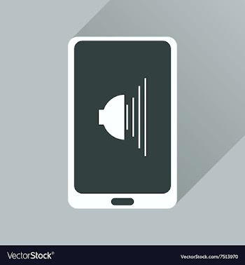 Flat icon with long shadow volume of mobile phone vector image