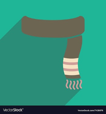 Flat icon with long shadow Warm scarf vector image