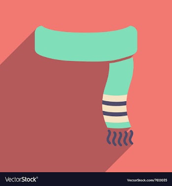 Flat icon with long shadow Warm scarf vector image