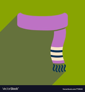 Flat icon with long shadow Warm scarf vector image