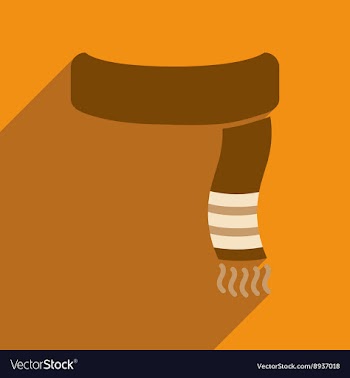 Flat icon with long shadow Warm scarf vector image