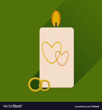 Flat icon with long shadow wedding Candle vector image