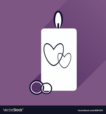 Flat icon with long shadow wedding Candle vector image
