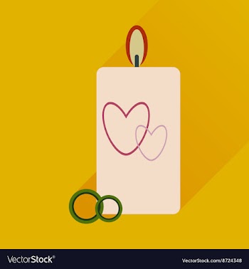 Flat icon with long shadow wedding Candle vector image