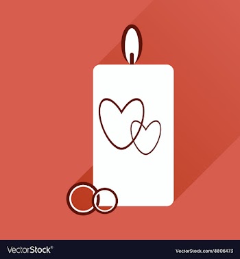 Flat icon with long shadow wedding Candle vector image
