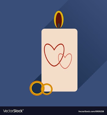 Flat icon with long shadow wedding Candle vector image