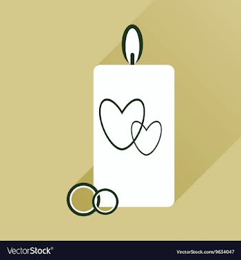 Flat icon with long shadow wedding Candle vector image
