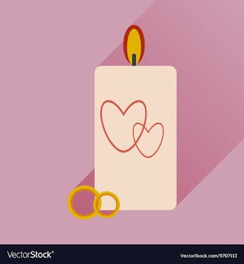 Flat icon with long shadow wedding Candle vector image