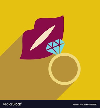 Flat icon with long shadow wedding ring vector image