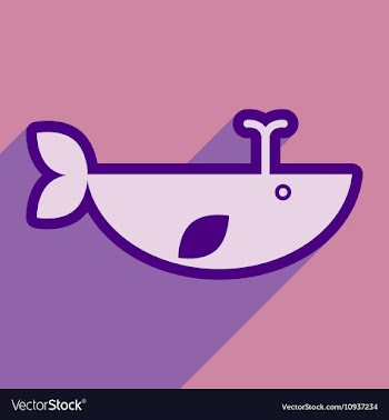 Flat icon with long shadow whale fountain vector image