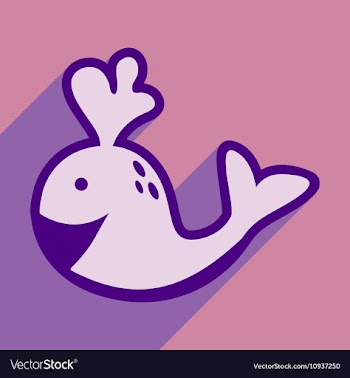 Flat icon with long shadow whale fountain vector image