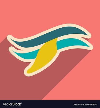 Flat icon with long shadow whales logo vector image