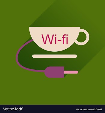 Flat icon with long shadow Wi fi Cup vector image