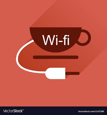 Flat icon with long shadow Wi fi Cup vector image