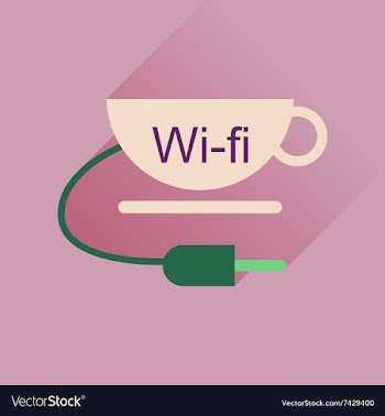 Flat icon with long shadow Wi fi Cup vector image