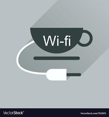 Flat icon with long shadow Wi fi Cup vector image